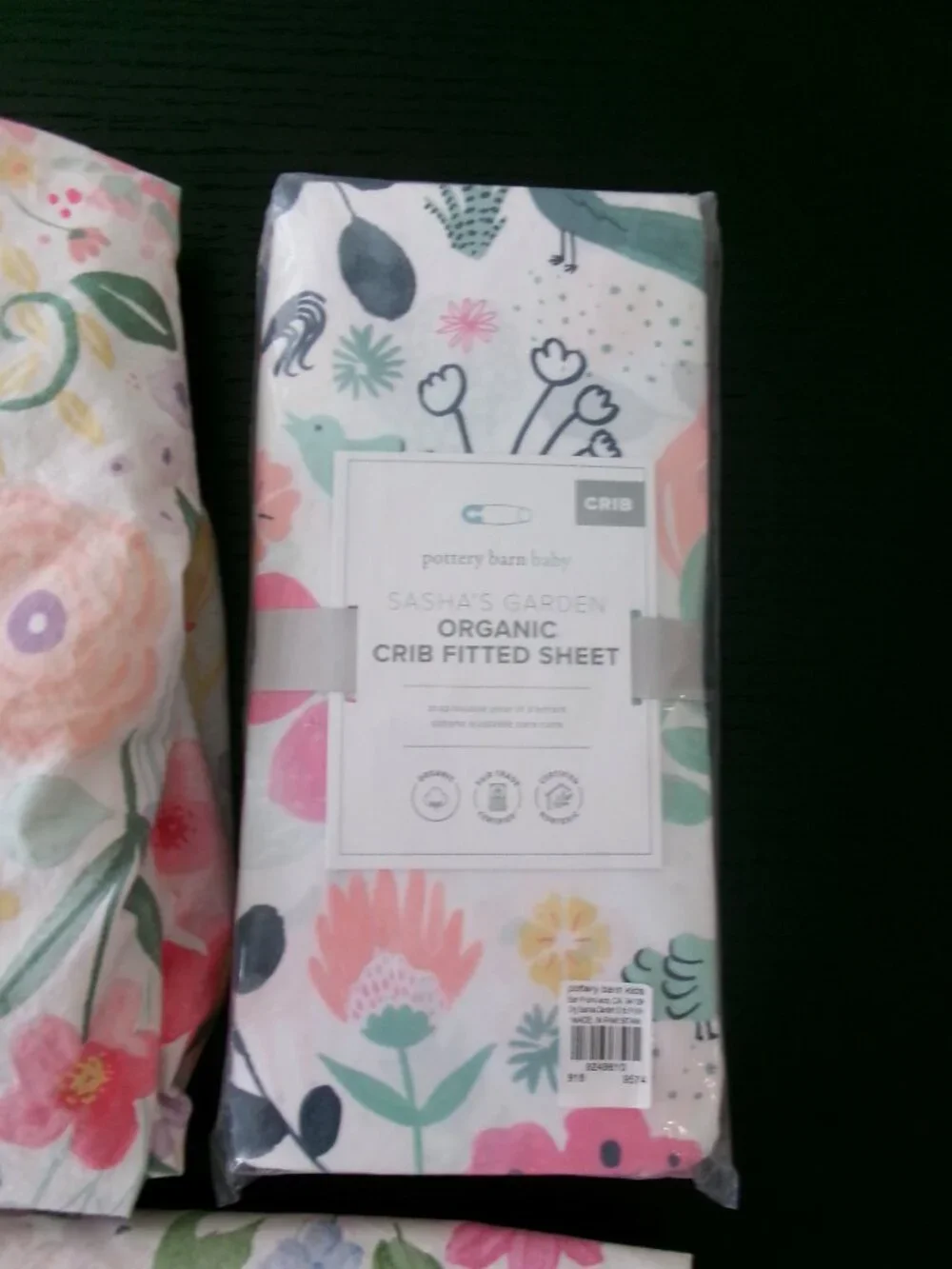 Lot 3 Pottery Barn Organic Cotton Crib Sheets New Sasha's Garden Laney Floral